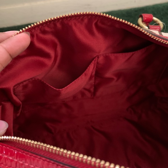 Khaki Red Coach Duffel Satchel Bag - Picture 4 of 8